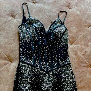Black rhinestone dress